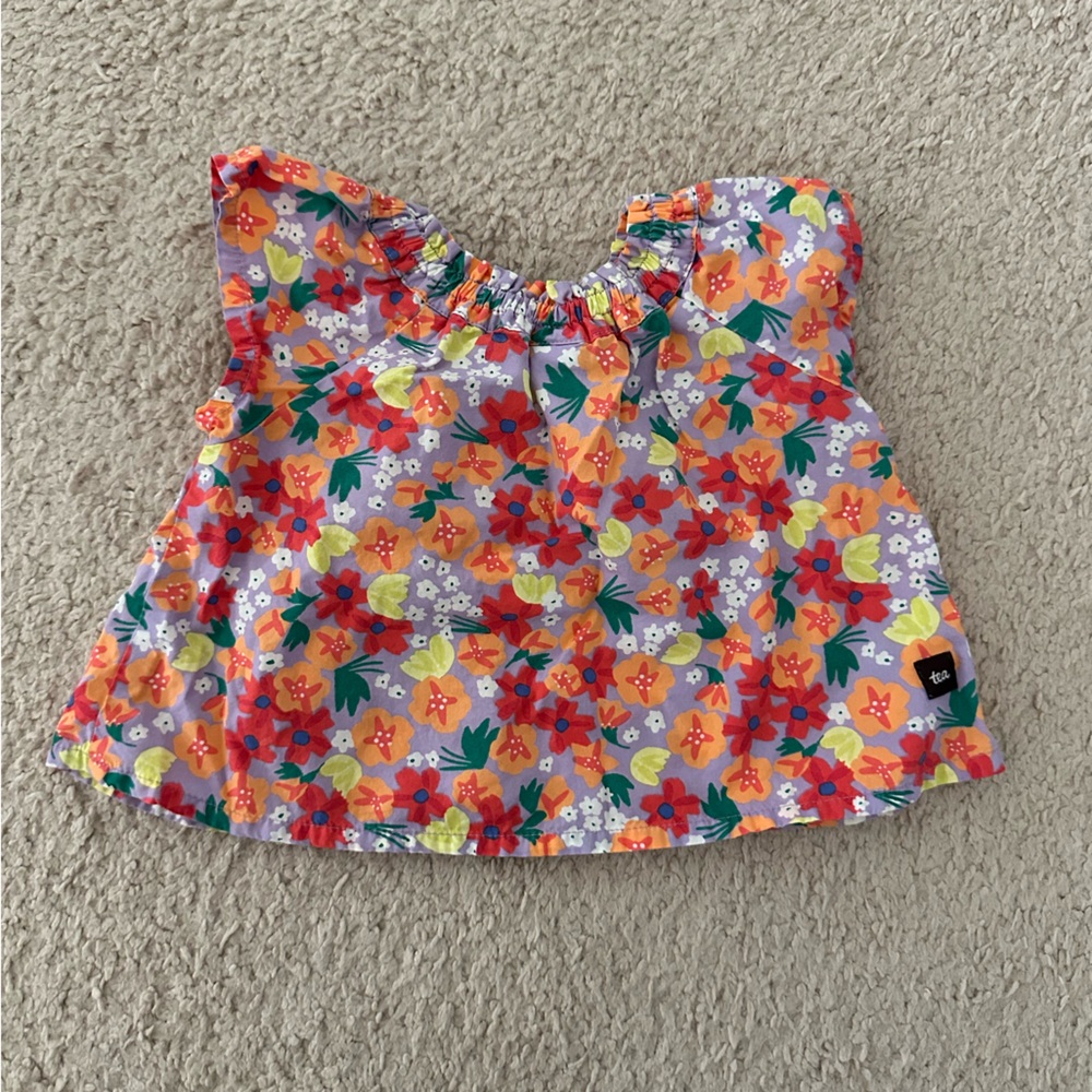 Tea Collection Floral Ruffle Baby Set, 6-9M - Picture 4 of 8